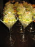 Verrine de quinoa, salade de surimi, mangue