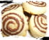 Biscuits roul�s au chocolat noir et pralin�