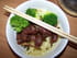 Nouilles aux saucisses chinoises et brocolis