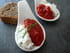 Cuill�re ap�ritive pur�e de poivron et fromage de ch�vre