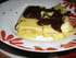 Cannelloni poire armagnac, nappage chocolat