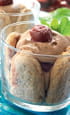 Charlotte chocolat, griottes, menthe et faisselle