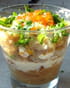 Mousse parmenti�re au haddock, cr�me aux herbes et oeufs de saumon
