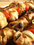 Brochettes de porc marin�es au massal�