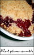 Crumble aux prunes rouges