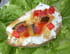 Tartine de ch�vre frais, confiture poivron-courgette
