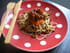 Spaghettis bolognaise confits sur mousse-carotte