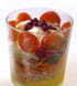 Salade de riz et ses perles de fraises mol�culaires