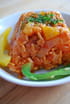 Riz au chorizo , poivrons et ananas