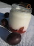 Yaourt sur compote de quetsches � la cannelle