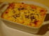 Clafoutis au jambon, oignons et tomates