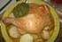 Poulet r�ti et pommes de terre nouvelles au pesto