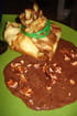 Aum�ni�re � l orange, sauce chocolat nougat