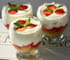 Trifle fraises, rhubarbe et mousse au chocolat blanc