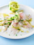 Carpaccio de bar aux p�ches 