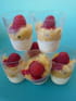 Verrine chocolat blanc coco, passion et framboise