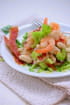 Salade terre-mer aux Haricots Tarbais et jambon de Bayonne croustillant