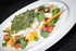 Dos de turbot en cro�te d��pices, sauce � l orange