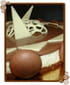 Bavarois au mascarpone vanill� et chocolat sur biscuit coco