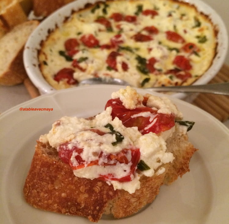 Recette de Dip chèvre, feta, ricotta et basilic la recette facile